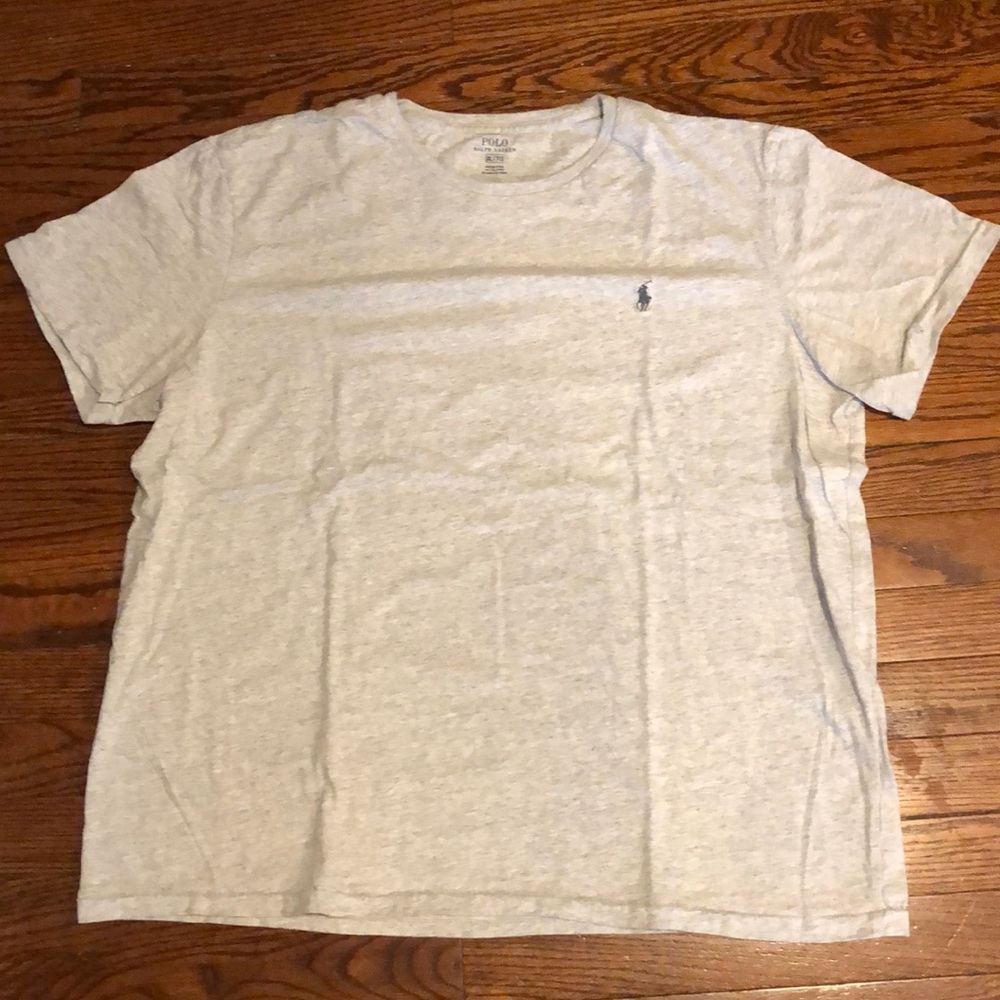 Gray scooped neck POLO Ralph Lauren T-shirt